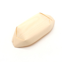 Assiette de bateau vaisselle en bois ensemble le plus vendu assiette en bois biodégradable plat contenant des aliments couleur naturelle sûre motif personnalisé